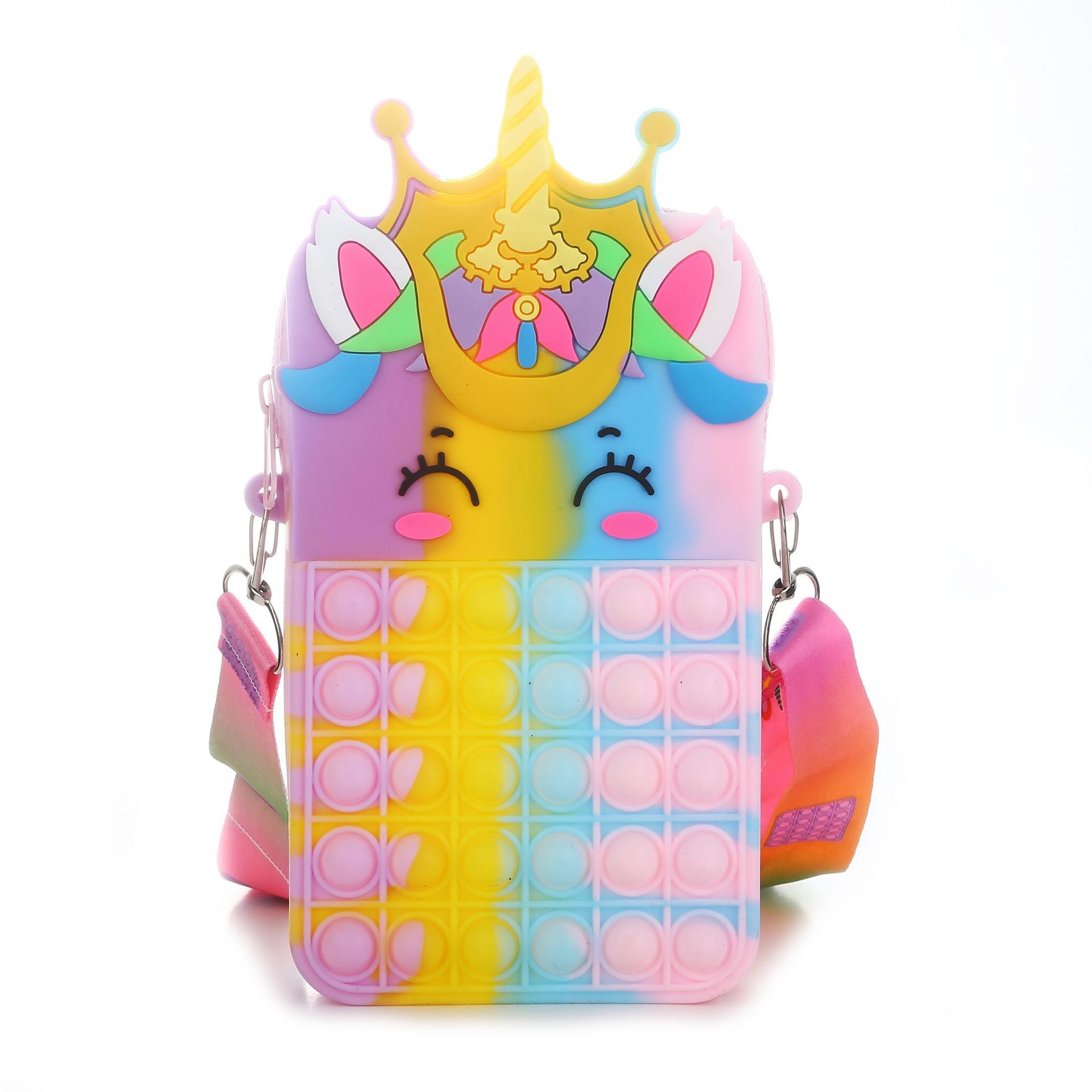 Niños al por mayor Bolsa de hombro de silicona de unicornio grande